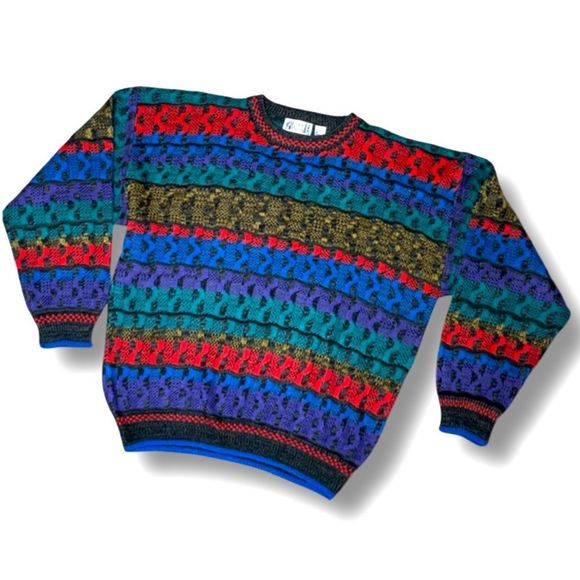 Multicolor Patterned Men's Sweater - Picture 1 of 12